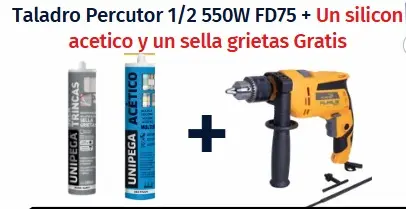 Taladro Percutor 1/2 750W FD75+ 2 sella grietas Gratis