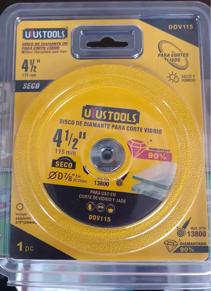 Disco Diamante 4-1/2 P/ Corte Vidrio DDV115 7/8 UYUS 