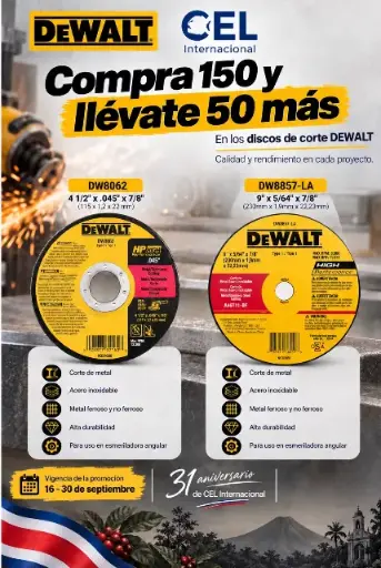 [PDW8062] Promo 150+50 Disco Corte Metal/Inox 4-1/2 PDW8062 Dewalt